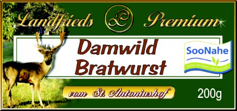 Damwild-Bratwurst
